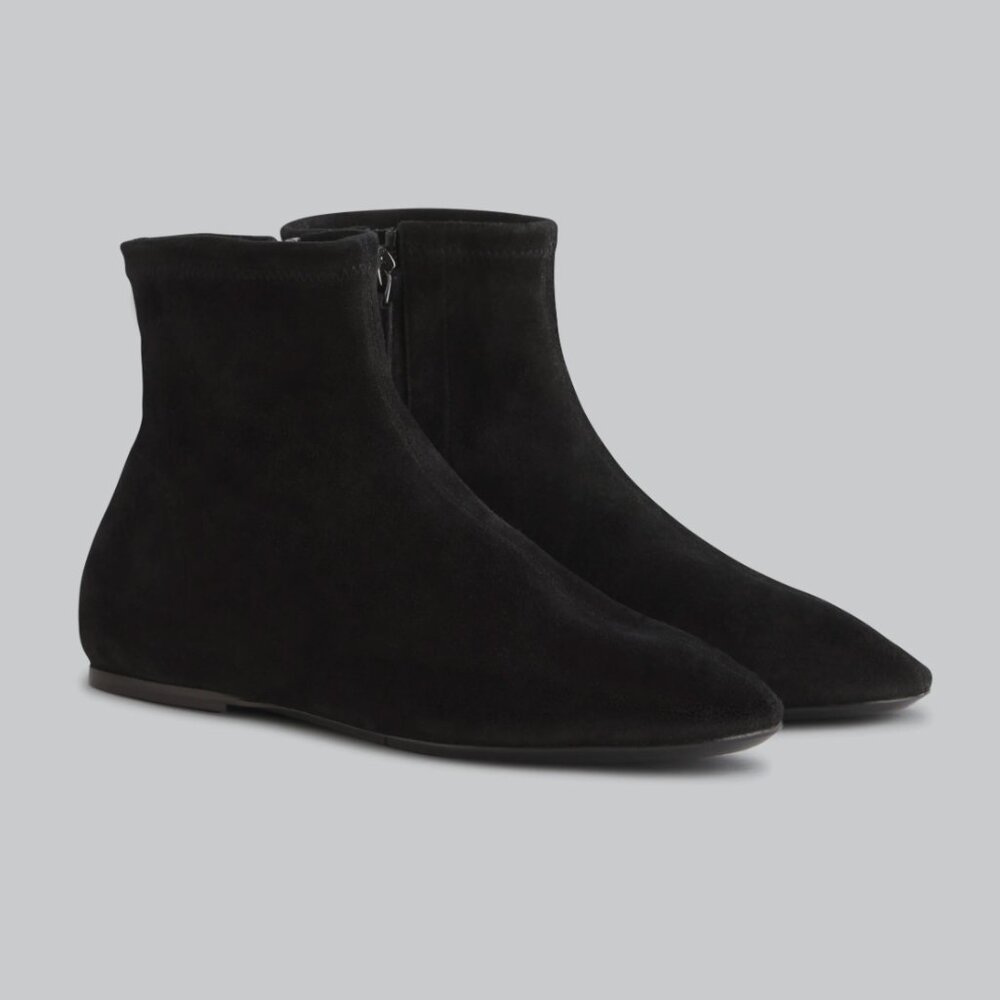 Co Round Toe Sock Bootie in Suede